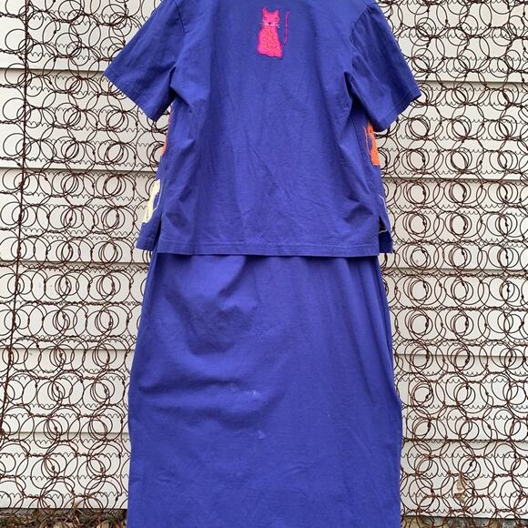 Vintage Art Deco cats dress and jacket set SMALL - Picture 9 of 9